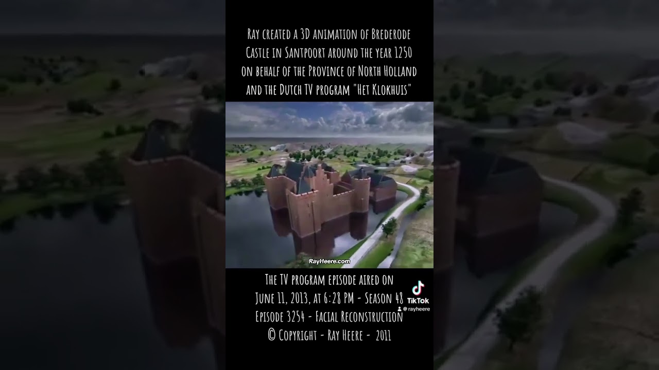 3D animation of Brederode Castle in Santpoort around the year 1250 