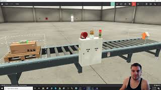 Three wire control using Factory IO using TON