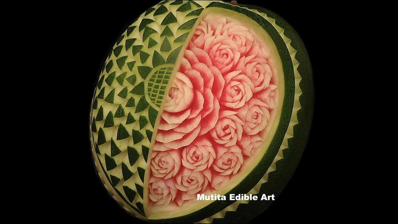 Watermelon Rose Flower Open Your Heart By Mutita Edible Art Of Fruit
