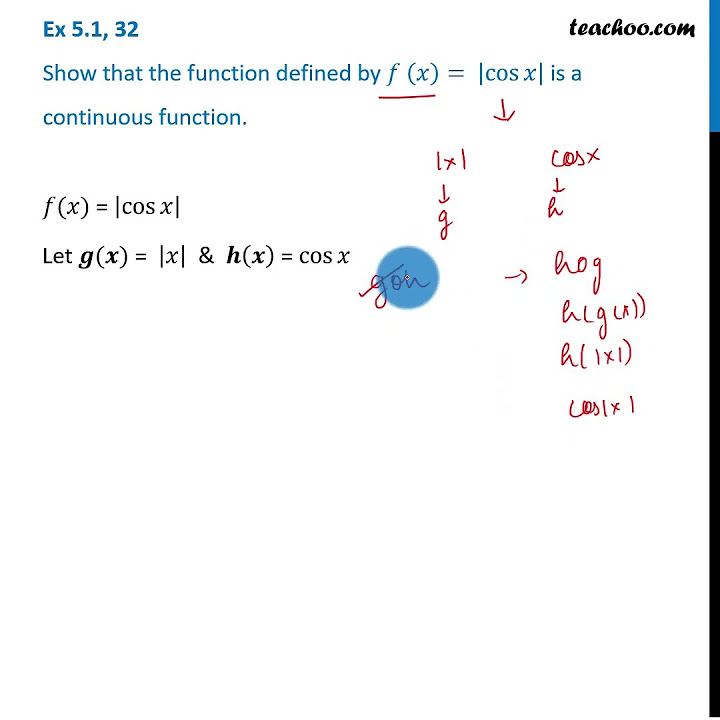 Ex 5 1 32 show that f x cos x is continuous class 12
