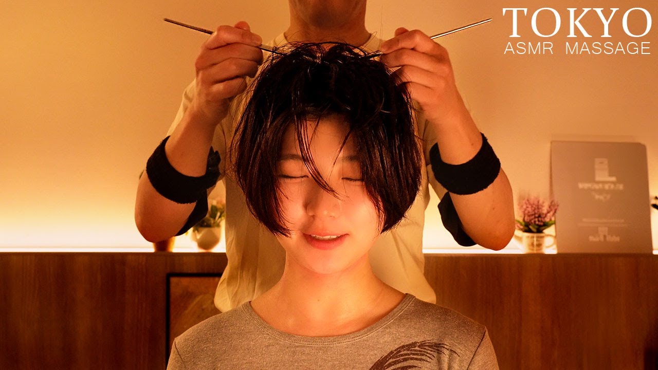 Soft Spoken Japanese | Расслабляющий АСМР-массаж головы и плеч