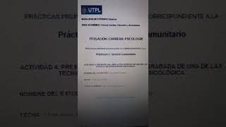 Carátula Prácticum 3 - Servicio Comunitario UTPL
