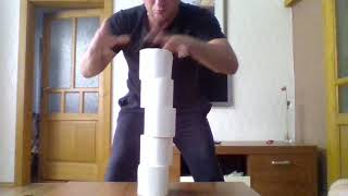 Fastest Time To Stack And Unstack Five Toilet Paper Rolls