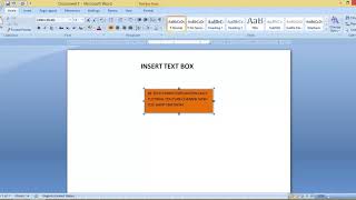 MicroSoft Office Word -2007 Insert Text Box -2