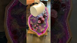 DIY Glowing Floral Epoxy Resin Table 🌹Satisfying Pour &amp; Final Result!