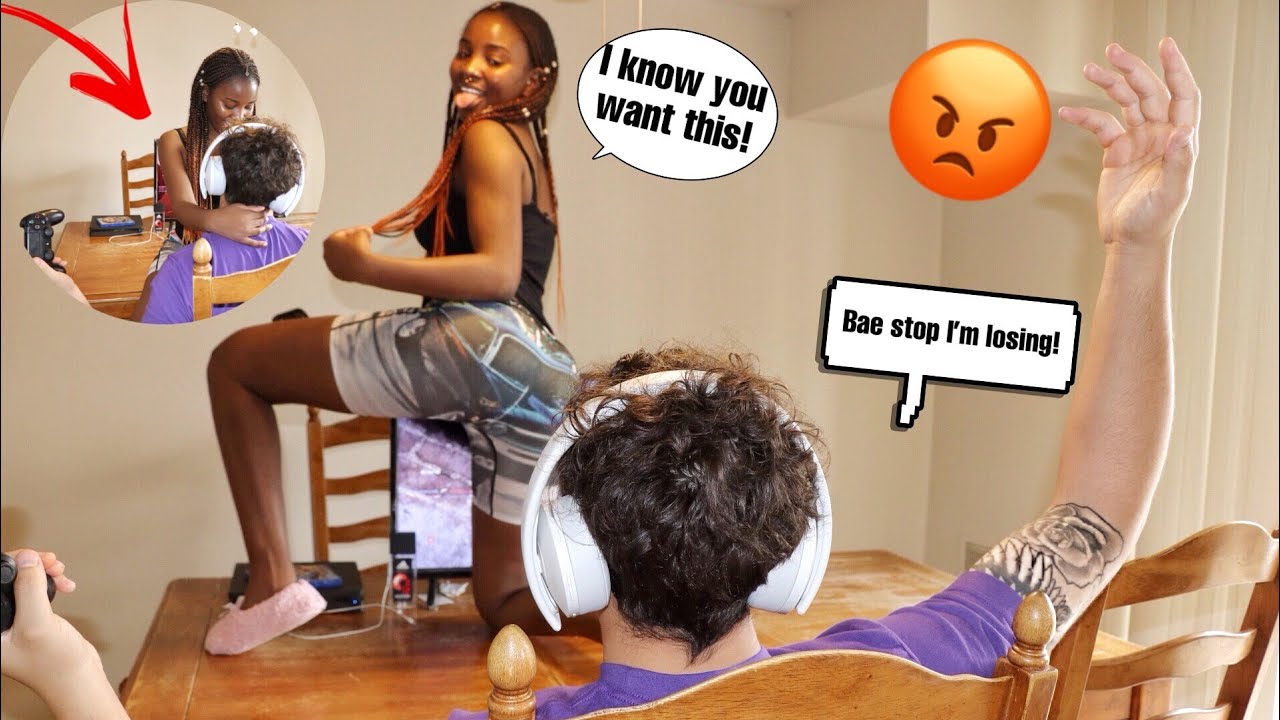 TRYING TO STOP MY BOYFRIEND FROM PLAYING CALL OF DUTY)!  *CUTE REACTION*