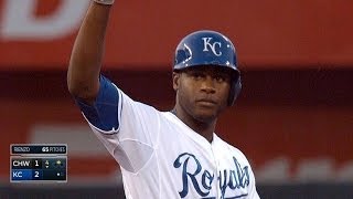 Cain hits a one-out double into left