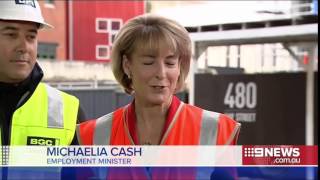 Not wearing a hard hat, Senator Michaelia Cash says Arthur Sinodinos is an outstanding cabinet sec