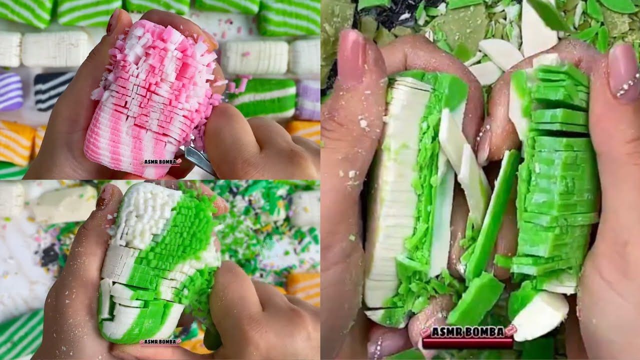 Hand soap crushing soap cutting | Asmr soap cutting cruching complication ❤️| youtube : @asmrbomba