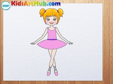 How to draw ballet dancer girl