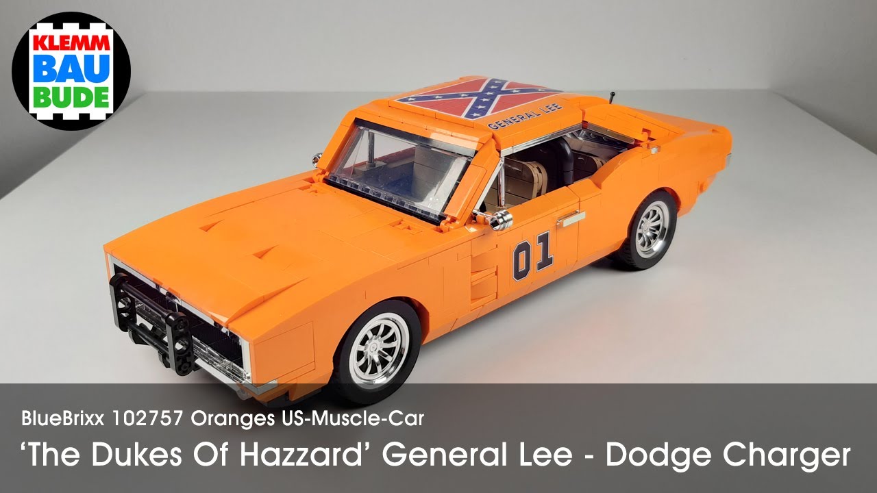 BlueBrixx 102757 Oranges US-Muscle-Car – General Lee –  modifiziert, Chrome & Prints