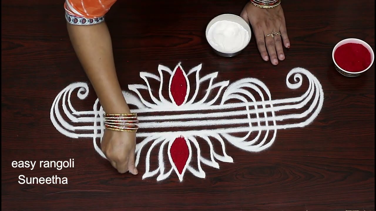 Simple Side borders rangoli designs for Dhanurmasam🌸easy Marghazi kolam🌸geethala muggulu designs