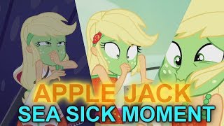 Equestria Girls SpringBreakDown-AppleJack Sea Sick Moments