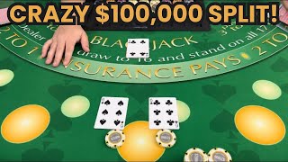 Double Deck Blackjack | $500,000 Buy In | AMAZING High Limit Room Win! Crazy $100,000 Split!