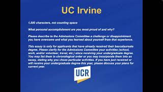 Writing UC Secondaries