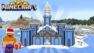 I Built a Huge ICE CASTLE In Minecraft! Minecraft Let's Play Episode 17...