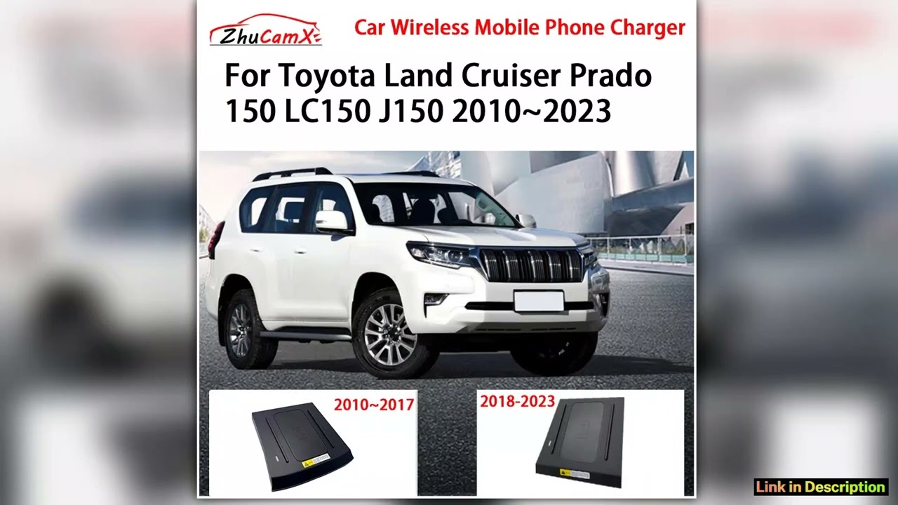 Car Wireless Mobile Phone Charger Center Console Storage QI 18W iPhone fast charge for Toyota Land