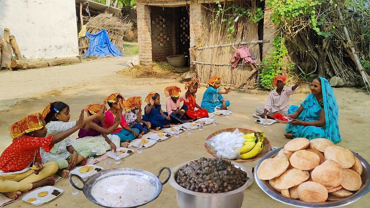 आज हमने नवरात्री के अस्टमी के दिन नव कन्याओं को कराया भोजन || Navratri Kanya pujan vidhi ||
