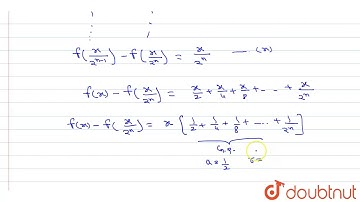 If `f:RrarrR` is a continuous function satisfying `f(0)=1` and `f(2x)-f(x)=xAAxepsilonR