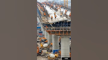 ⚠️A large bridge deck suddenly collapses during construction.🏗️💥 #bridgecollapse #constructionfail