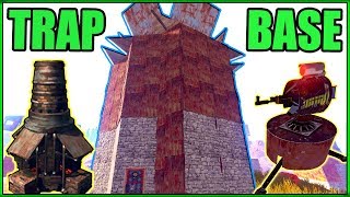 most OP accidental TRAP BASE design in Rust! - Hidden Turrets + Large Furnaces ( Rust Raid PvP )