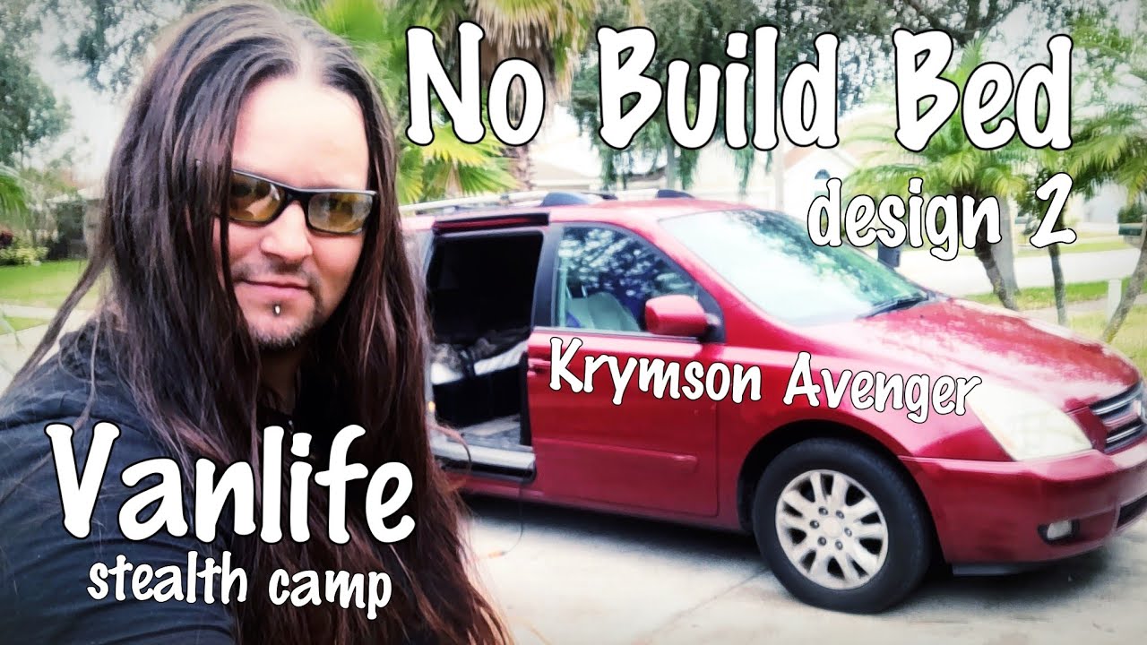 Van Life No Build Bed Design 2 with Milk Crates.