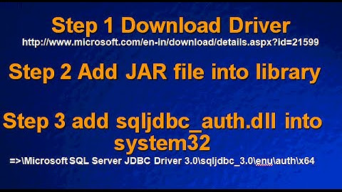 Connection of Java and sql server setup