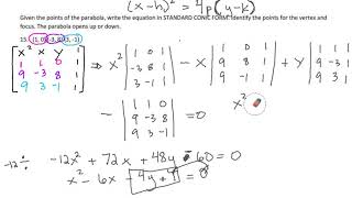 Conics and Matrix: Parabola