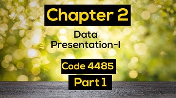 Data Presentation (Chapter no 2) Code 4485 (Part 1) || Basic Statistics #aiou #bsc #statistics #bs