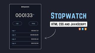 Stopwatch in HTML CSS & Javascript | Stopwatch in Javascript