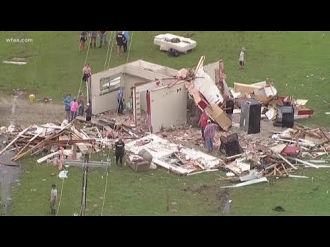 New images of damage after tornadoes hit North Texas area - YouTube