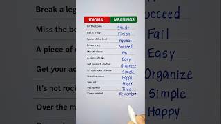 Idoms And Meanings 📖🔥 #english #grammar #education Vocabulary