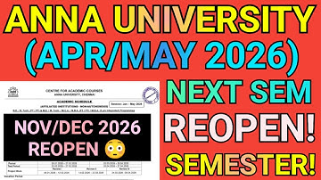 Anna University Next Semester Reopen 2026😱🔥#annauniversity #academicschedule #2ndsem #4thsem#finalyr