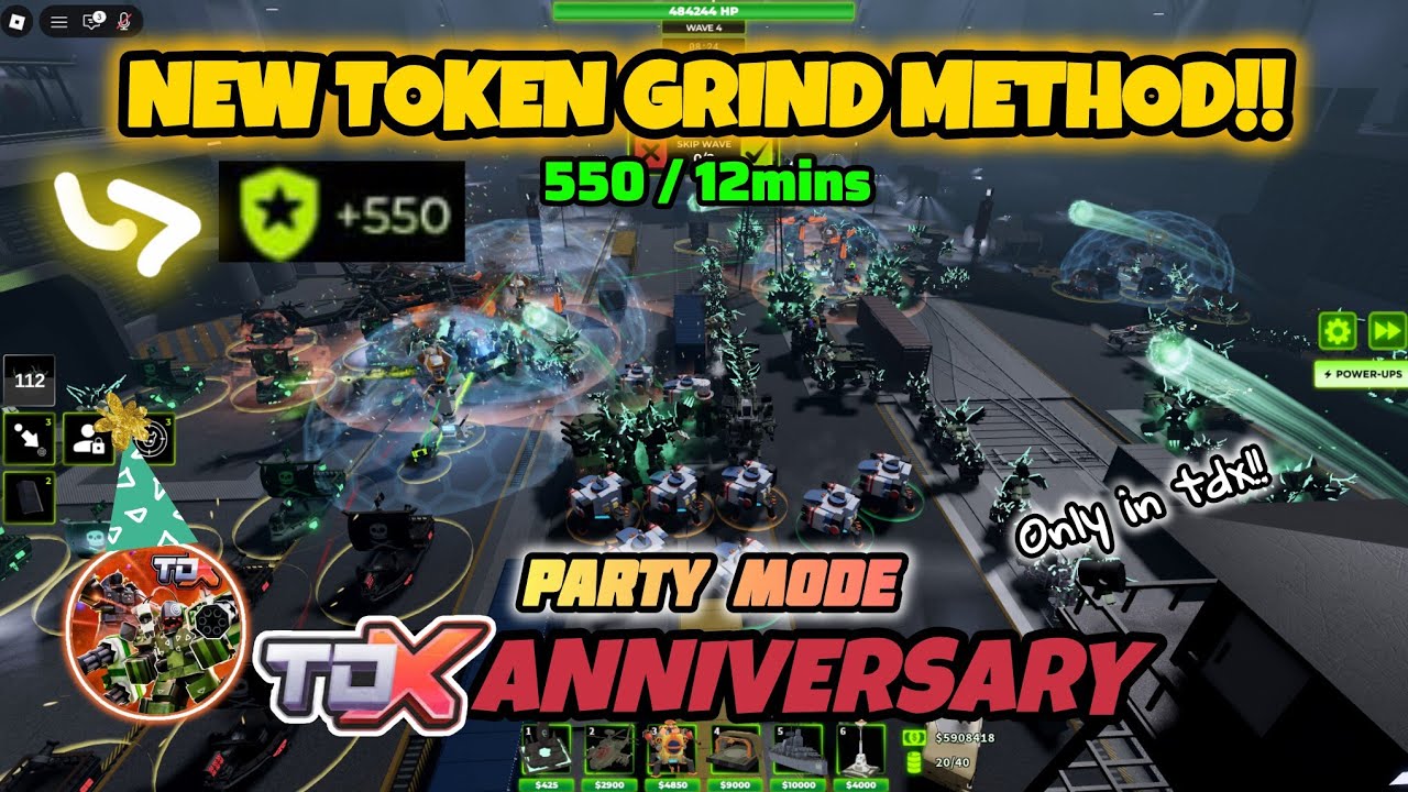 TDX PARTY MODE - New TOKEN grind METHOD!! (2 YEAR Anniversary)[Junction - Easy] - Roblox