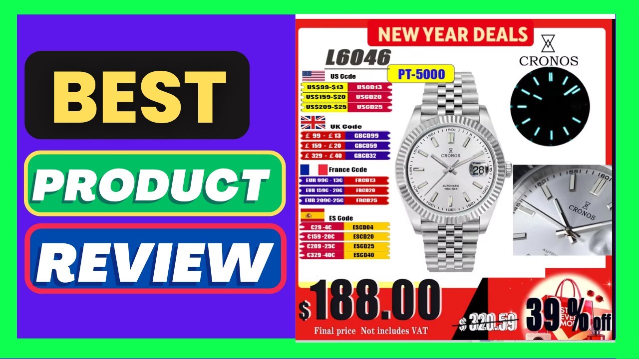 Cronos DateJ Luxury Men Watch Stainless