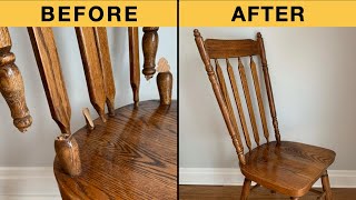 Broken Chair Back Repair with a Lathe, Shave Horse & Furniture Restoration Skills  Fixing Furniture