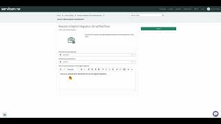 Request a (ServiceNow) Digital Integration, using a simplified flow.