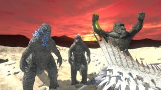 Kaiju Monster Godzilla battles against Monster Zero on Mars