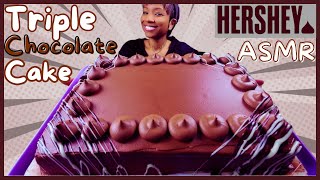 ASMR | MUKBANG WHOLE TRIPLE CHOCOLATE CAKE | HERSHEYS CHOCOLATE