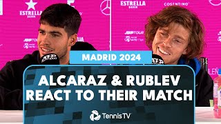 Carlos Alcaraz & Andrey Rublev React To Their Madrid Match | Madrid 2024