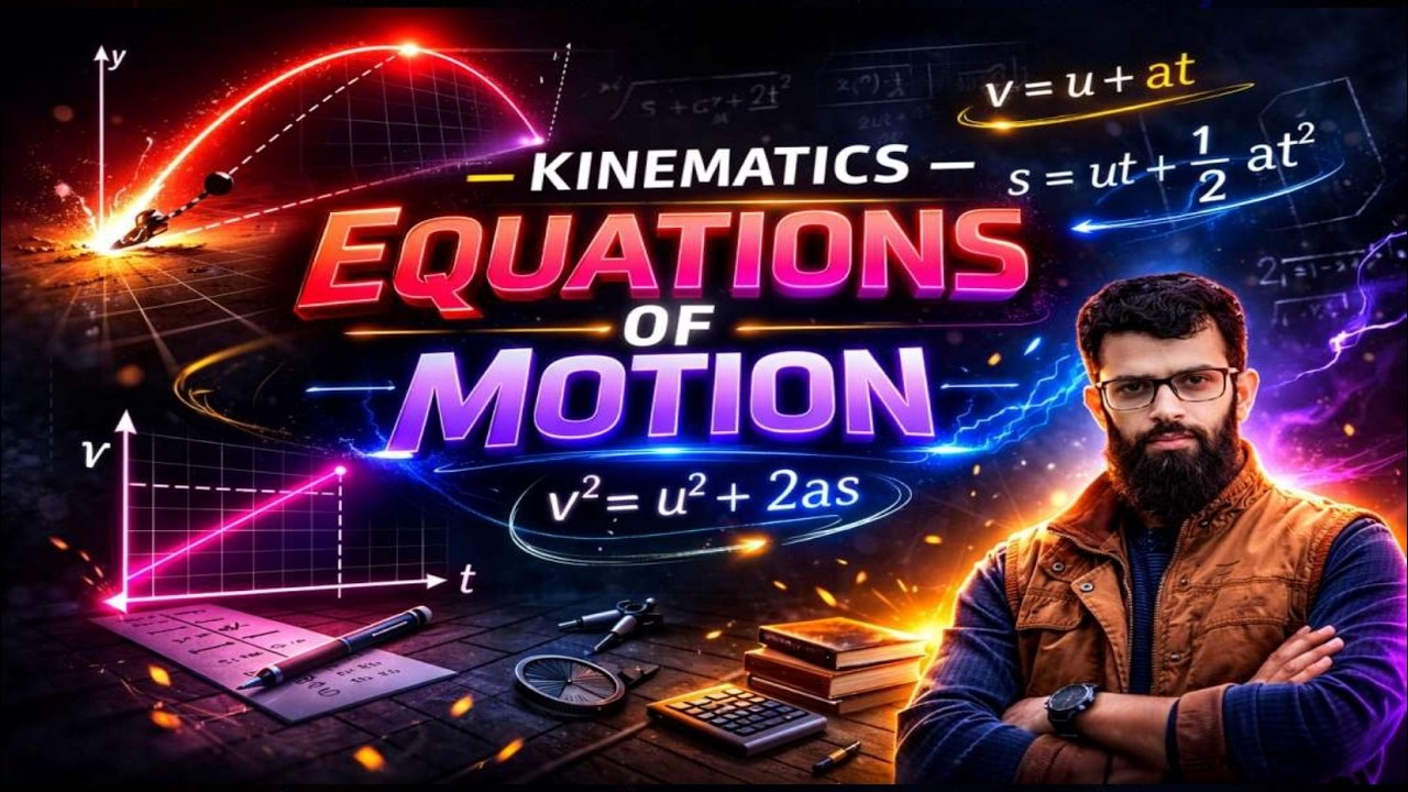 EQUATIONS OF MOTION – Full  Explained | Kinematics | Mashood Sir Physics