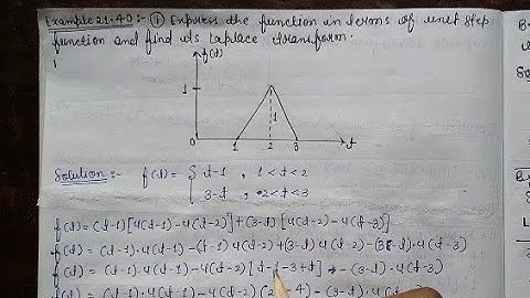 Example:-21.40 Question number:-01 B.S Grewal Laplace transform || Unit step function