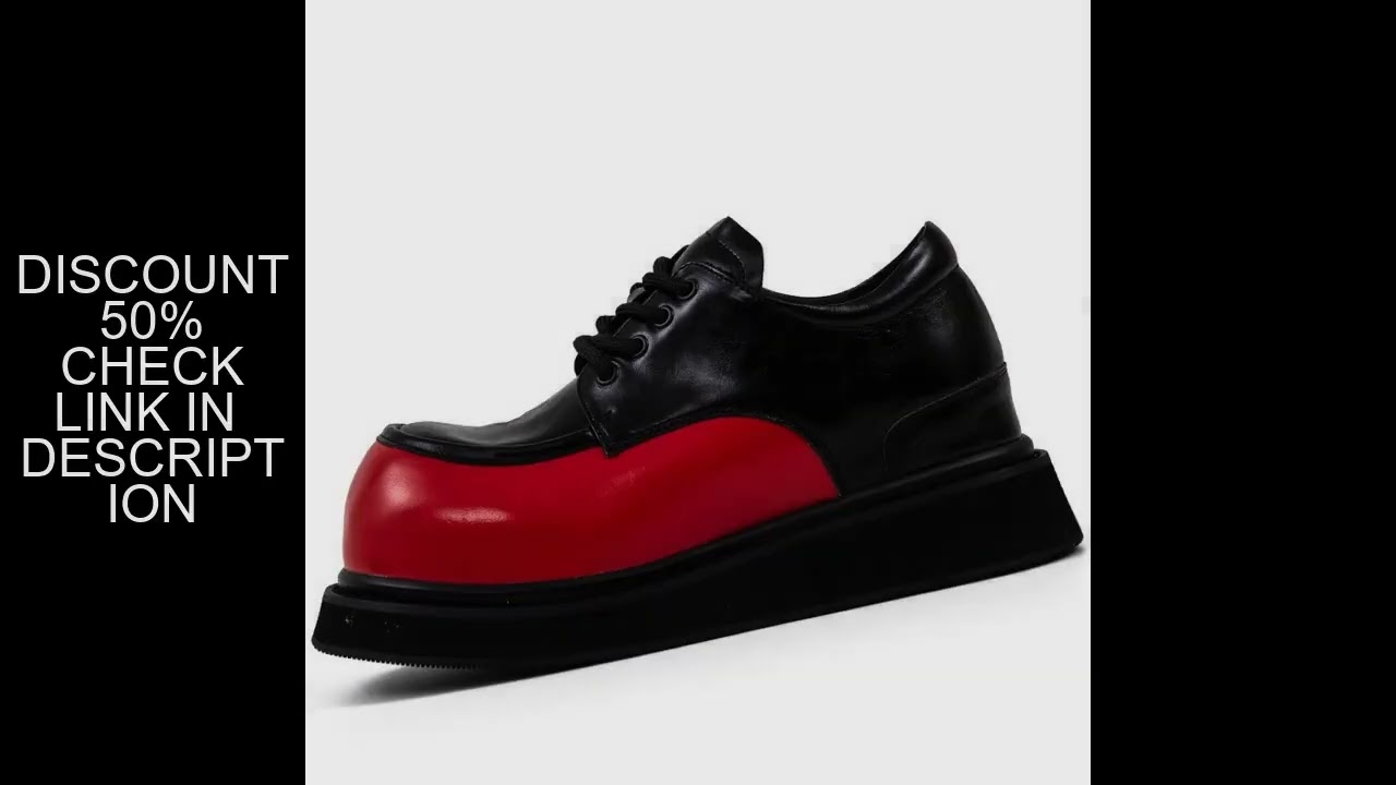 Red and Black Wide Version Derby Shoes for Men's Comfort Breathable Dress Shoes European/American Ca