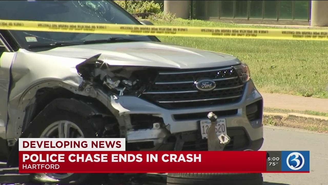 Video: Hartford police chase leads to crash; linked to overnight homicide