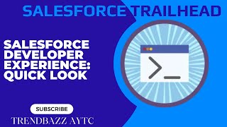 Salesforce Developer Experience: Quick Look - Salesforce Trailhead
