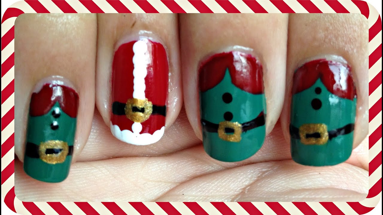 Santa Elves Nail Art - YouTube