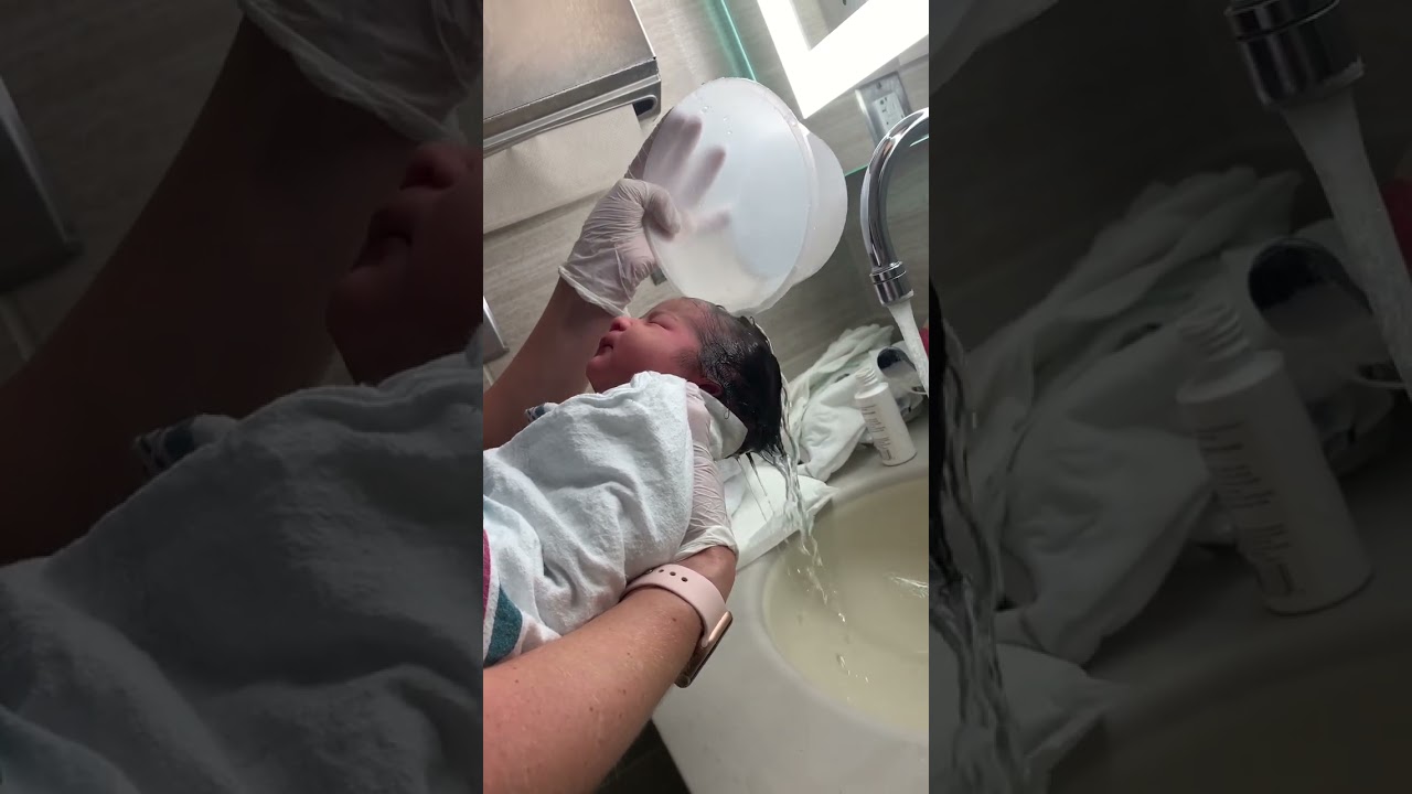 New born baby bath