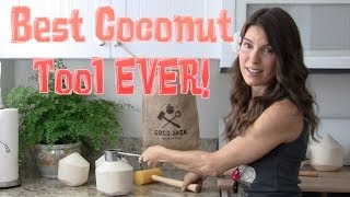 Greatest Coconut Opening Tool EVER!!! Fast, Safe, Easy