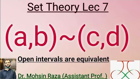 Set Theory LEC 7 Open intervals are equivalent