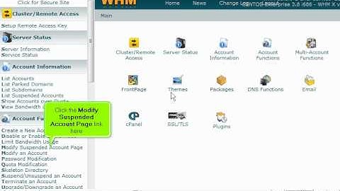 Modifying the suspended accounts page in WHM by VodaHost web hosting